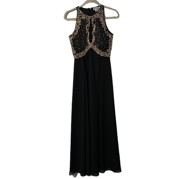 Rica Designs Prom dress, black & gold, size 8 - Picture 1 of 7